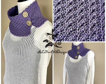 Crochet Cowl Pattern |  Button Cowl Scarf | Neck Warmer | Circle Scarf | Lightweight Scarves | Infinity Scarf | Spring Scarf | Make and Sell