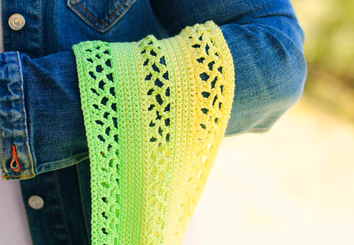 Crochet Scarf Pattern (PDF Instant Download) in 100% Cotton, Easy ...