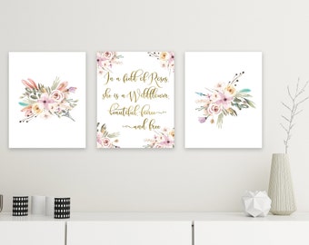 Wall art quotes, Watercolor flowers, Nursery wall art, Gift for her, Playroom Decor, Wall Art, Inspirational Quotes, Quotes, Baby gift