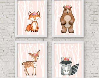 baby girl woodland nursery bedding
