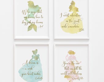 Princess, Princess wall art, Princess Nursery, Baby shower, Princess room decor, Little girls room, Princess decor, Princess baby shower