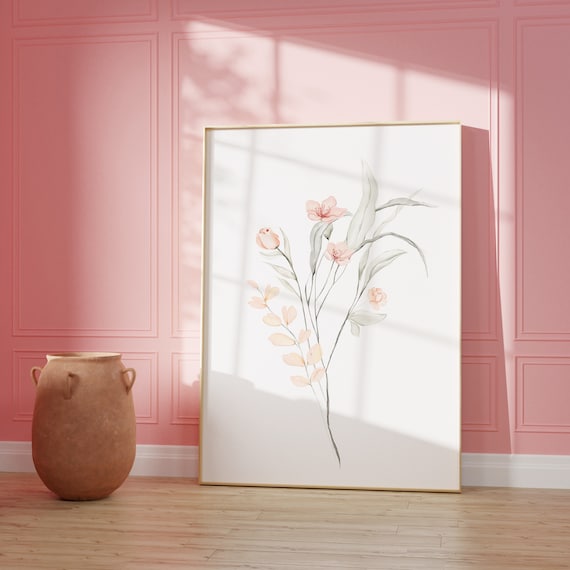 Delicate Floral Watercolor Printable Wall Art Flower Etsy