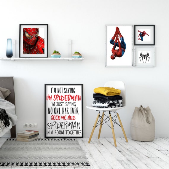 Set Aus 5 Spiderman Themen Drucke Spiderman Kinderzimmer Jugendliche Zimmer Dekor Superhero Party Geschenk Fur Geschenk Fur Vater Sohn Superheld