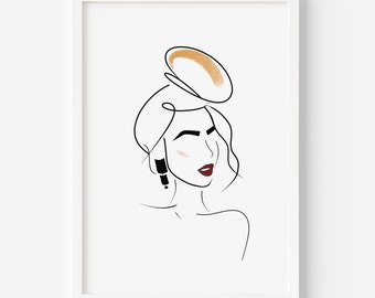 Neutral Wall Art Prints, Woman Line Art,  Minimalist Modern, Female line art, Simple bedroom art, Living Room Wall Decor, Empowerment