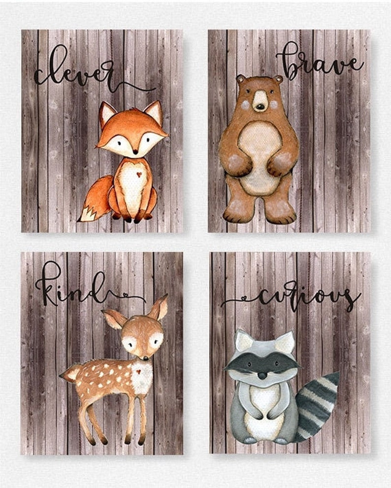 Woodland nursery Boys room Fox picture Woodland theme Etsy
