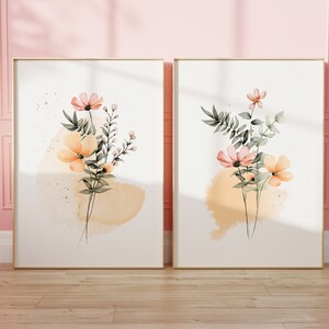 Druckbare Wandkunst | 2er Set Blumendrucke | Botanische Wandkunst | Aquarell Druck | Digitale Drucke | Wandkunst | Kunstdruck | Aquarell