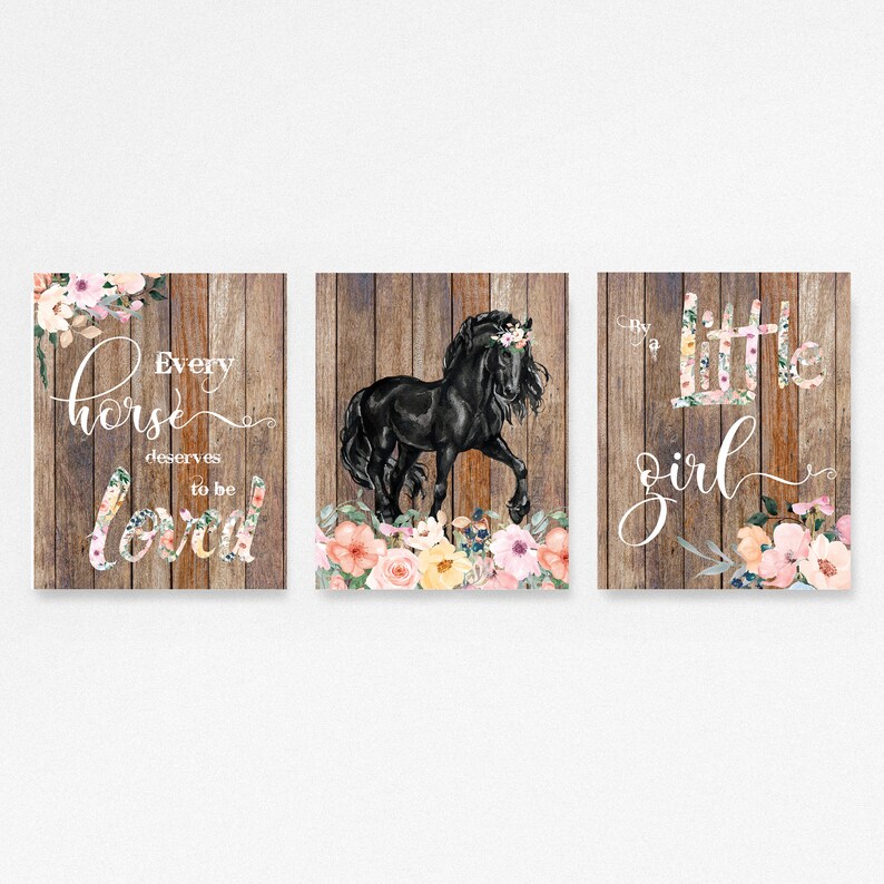 Horse Wall Art Horse Nursery Theme Farmhouse Decor Nursery Etsy