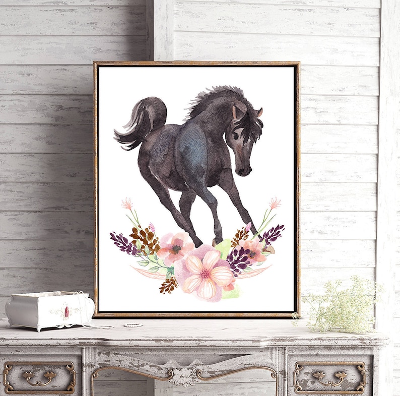 Horse Print Nursery Decor Printable Baby Shower Gift Horse Etsy