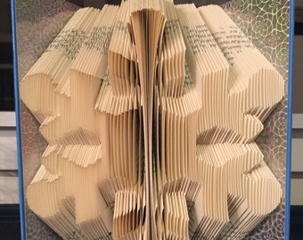 SNOWFLAKE Book Folding Pattern. DIY gift for book art. Template with step by step instructions. Very easy, no measuring required. Printables