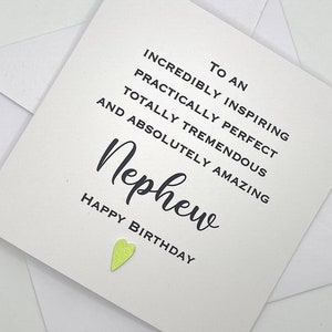 Carte d'anniversaire neveu. Un neveu incroyable. Carte personnalisée pour neveu. À un neveu absolument incroyable