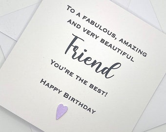 Best Friend Birthday Card. Handmade Personalised Birthday Card for a Best Friend. Modern Card. Minimalist Card. Simple Cards