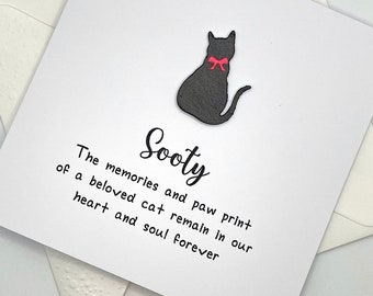 Personalised Cat Sympathy Card. Cat Bereavement Card. Cat Loss Card. Loss of Cat Card. Cat Memorial Card. Cat Death. Pet Loss Rainbow Bridge