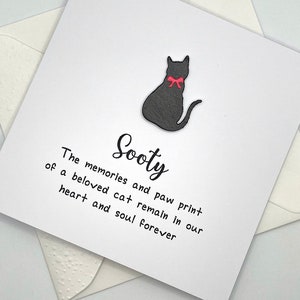 Personalised Cat Sympathy Card. Cat Bereavement Card. Cat Loss Card. Loss of Cat Card. Cat Memorial Card. Cat Death. Pet Loss Rainbow Bridge