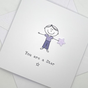 Vous êtes une star. Carte de félicitations. Carte Bravo. Carte de fin d'études. Carte de résultats d'examen. Félicitations