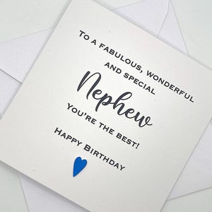Carte d'anniversaire neveu. Le meilleur neveu. Carte d'anniversaire personnalisée pour neveu. À un neveu fabuleux, merveilleux et spécial, vous êtes le meilleur