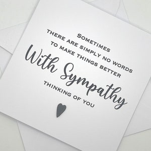 Handmade SYMPATHY Card, No Words to make Things Better, Thinking of You Card, Condolence Card, Bereavement Card. Modern Card. Minimalist