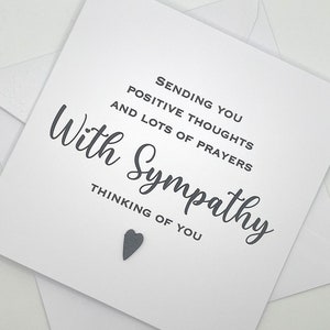 Carte de SYMPATHIE faite main, envoi de pensées positives et de prières, carte de pensée pour vous, carte de condoléances, carte de deuil. Carte moderne