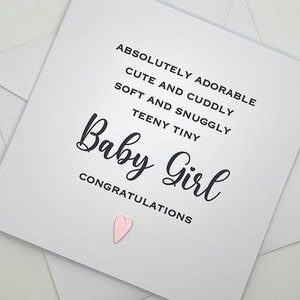 Nouvelle carte BÉBÉ FILLE personnalisée. Carte de nouveaux parents. Petite fille nouveau-née. Carte moderne. Carte minimaliste. Cartes simples. Nouvelle carte bébé. Nouveaux parents