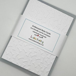 Bones for Dogs Cards. 6 Embossed Blank Notecards and Envelopes. Stationery Gift Set. Blank Note Cards. Notelet Pack. Modern Cards