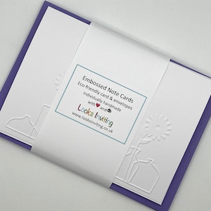 Cartes de vases de fleurs. 6 cartes de correspondance et enveloppes vierges gaufrées. Coffret cadeau papeterie. Cartes de correspondance vierges. Pack de petits papiers. Cartes modernes