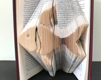 FISH Book Folding Pattern. DIY gift for book art. Template with step by step instructions. Very easy, no measuring required. Printables