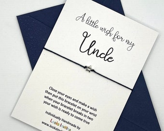 Uncle Wish Bracelet, Uncle Charm Bracelet, Uncle Bracelet, Uncle Birthday Card, Uncle Birthday Gift, Uncle Gift, Gift for Uncle