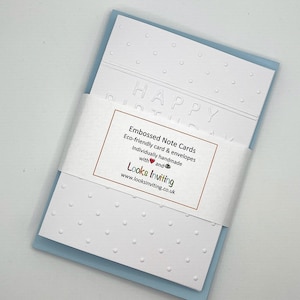 Happy Birthday Dots Cards. 6 Embossed Blank Birthday Cards With Envelopes. Stationery Gift Set. Notecard Pack. Greeting Cards