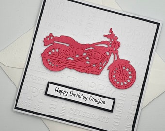 Personalised Motorbike Birthday Card. A Handmade Biker Card Perfect for Dad, Grandad, Husband, Brother, Son. Card for Him.