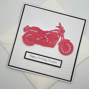 Carte d'anniversaire moto personnalisée. Une carte de motard faite main parfaite pour papa, grand-père, mari, frère, fils. Carte pour lui.