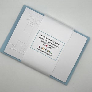 Cartes de correspondance Phare. 6 cartes de correspondance et enveloppes vierges gaufrées. Coffret cadeau papeterie. Cartes de correspondance vierges. Pack de petits papiers. Cartes nautiques