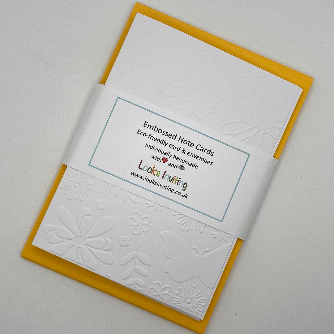 Floral Cards. 6 Embossed Blank Note Cards With Envelopes. - Etsy.de