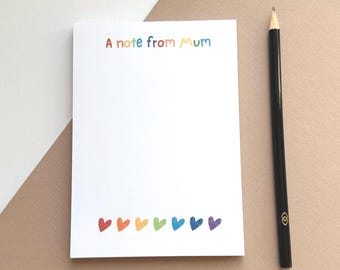Note From Mum Notepad. A6 Tear Away Pad for Family Notes, Shopping Lists & Reminders