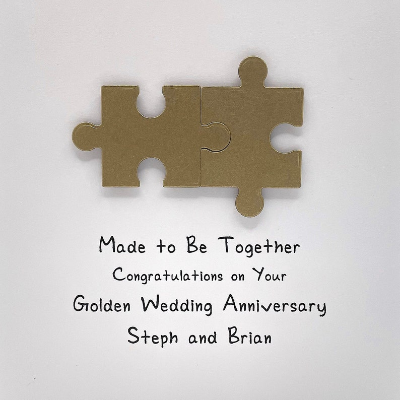 Personalised Golden Wedding Anniversary Card With Jigsaw Etsy