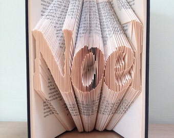 NOEL Book Folding Pattern. DIY gift for book art. Template with step by step instructions. Very easy, no measuring required. Printables