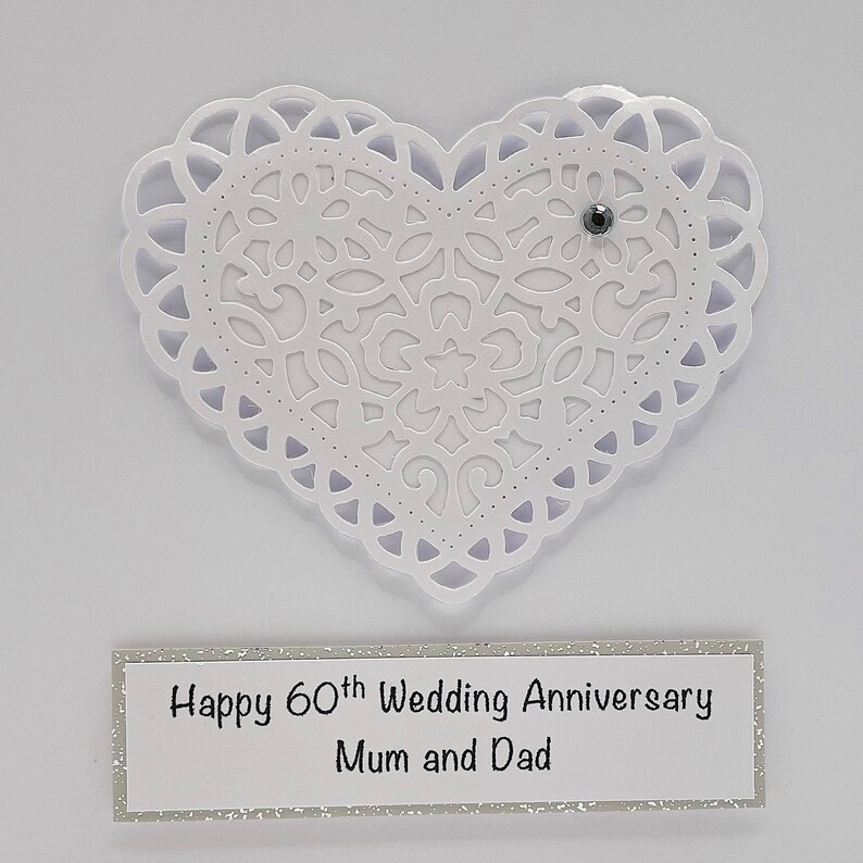 Personalised 60th Wedding Anniversary Card With Delicate Etsy