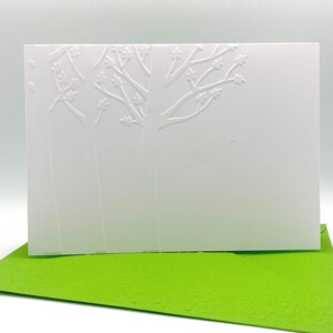 Woodland Note Cards with Coloured Envelopes. Pack of 6 Handmade Blank Embossed Notecards