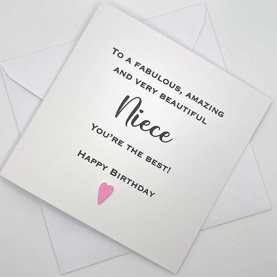 Niece Birthday Card. Personalised Birthday Card for Niece. Handmade ...