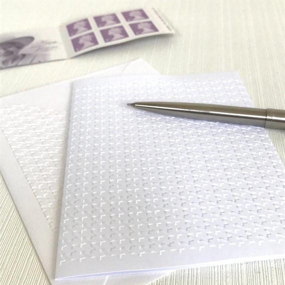 Houndstooth Embossed Cards Pack of 6 Blank Note Cards With Etsy