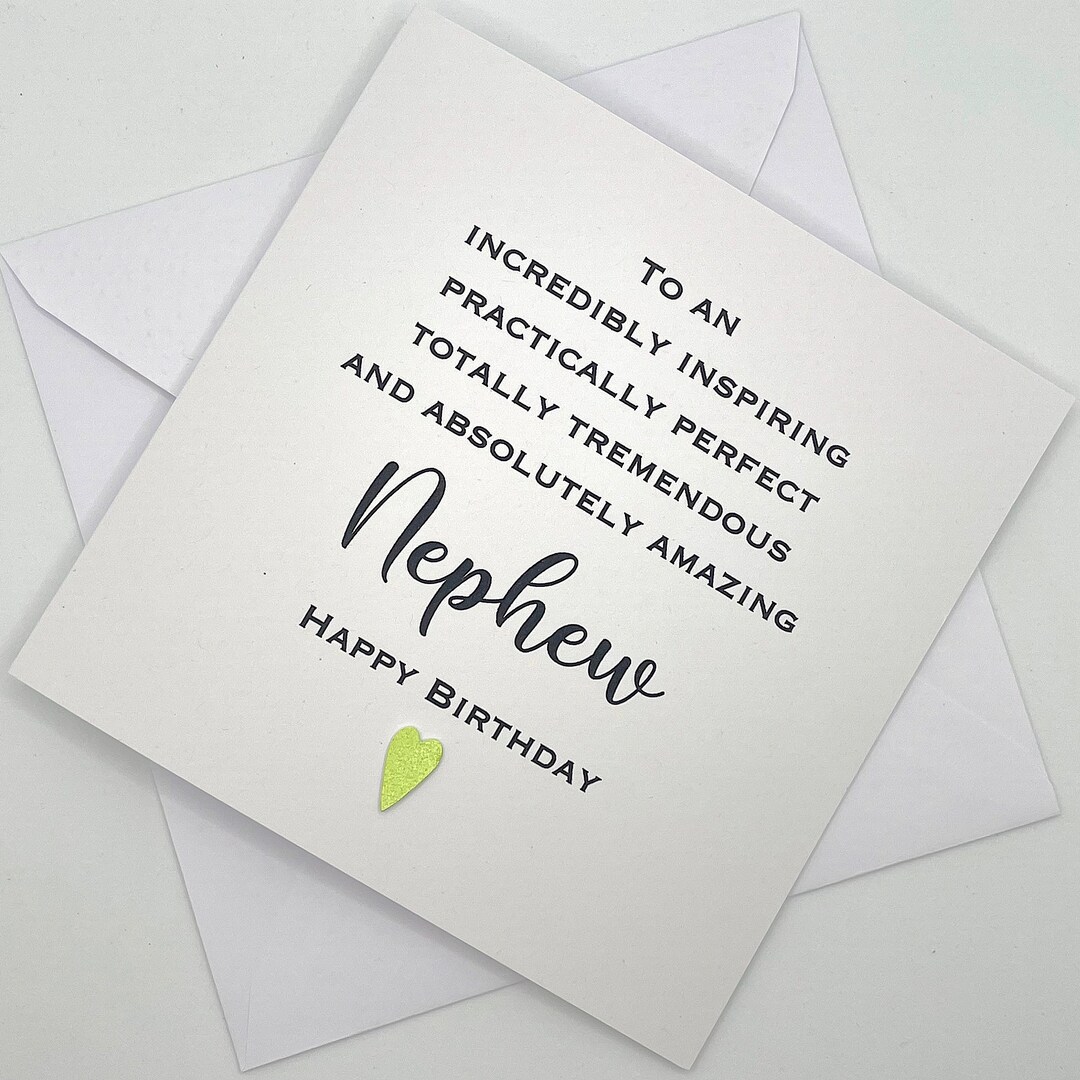 Nephew Birthday Card. Handmade Personalised Birthday Card for Nephew