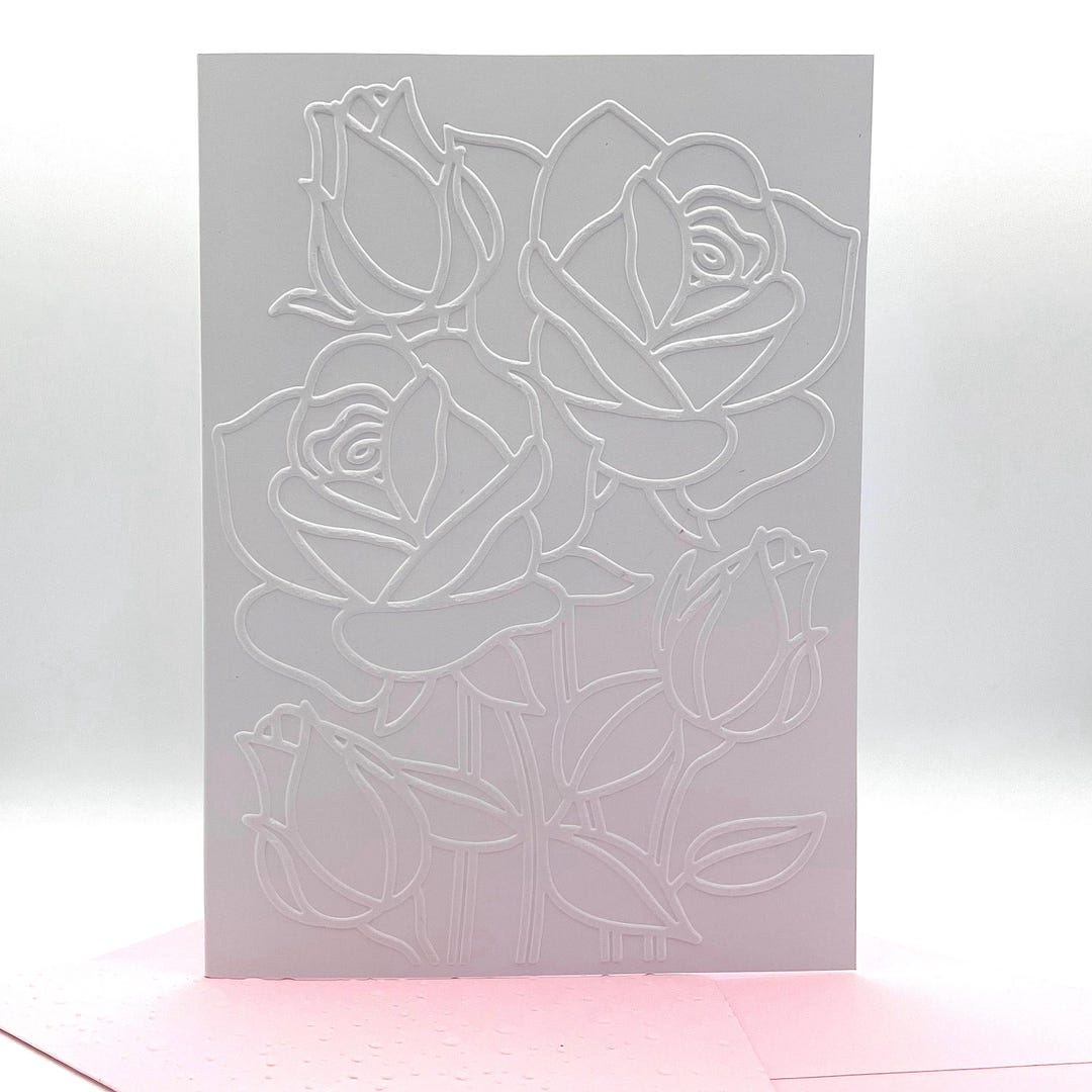 Rose Note Cards With Coloured Envelopes. Pack of 6 Handmade Blank ...