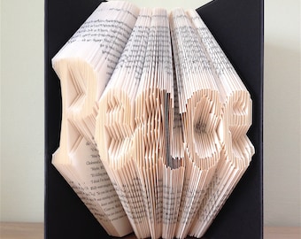 PEACE Book Folding Pattern. DIY gift for book art. Template with step by step instructions. Very easy, no measuring required. Printables