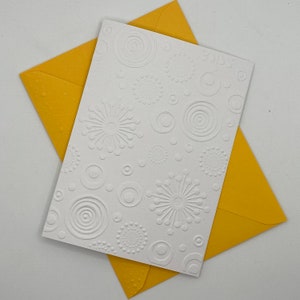 Retro Circles Cards. 6 Embossed Blank Note Cards With Envelopes. Stationery Gift Set. Handmade Notecards. Notelet Pack. Letter Writing image 3