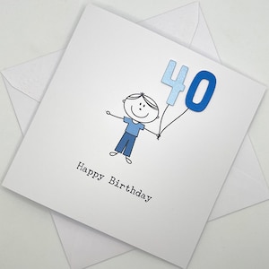 Jolie carte d'anniversaire pour lui. 16, 18, 21, 30, 40, 50, 60 ans. 16e 18e 18e 21e 30e 40e 50e 60e tout âge. Choisissez votre couleur