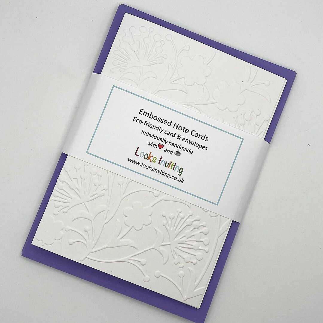 Allium Note Cards. 6 Embossed Blank Notecards and Envelopes. Stationery ...