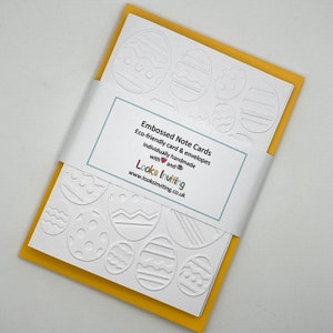 Cartes d'oeufs de Pâques. Lot de 6 cartes de Pâques blanches. Cartes de Joyeuses Pâques. Cartes d'oeufs de Pâques. Cartes de correspondance faites main vierges avec enveloppes. Bloc-notes