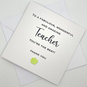 Carte de remerciement PROFESSEUR. Carte de remerciement personnalisée pour un enseignant. Professeur incroyable, vous êtes le meilleur. Carte de remerciement pour institutrice de maternelle