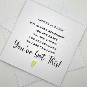 Carte CANCER faite main. Le cancer est une carte résistante. Grand C, carte de chimio. Soutien au cancer. Carte de chimiothérapie. Vous avez ceci. Carte simple et minimaliste