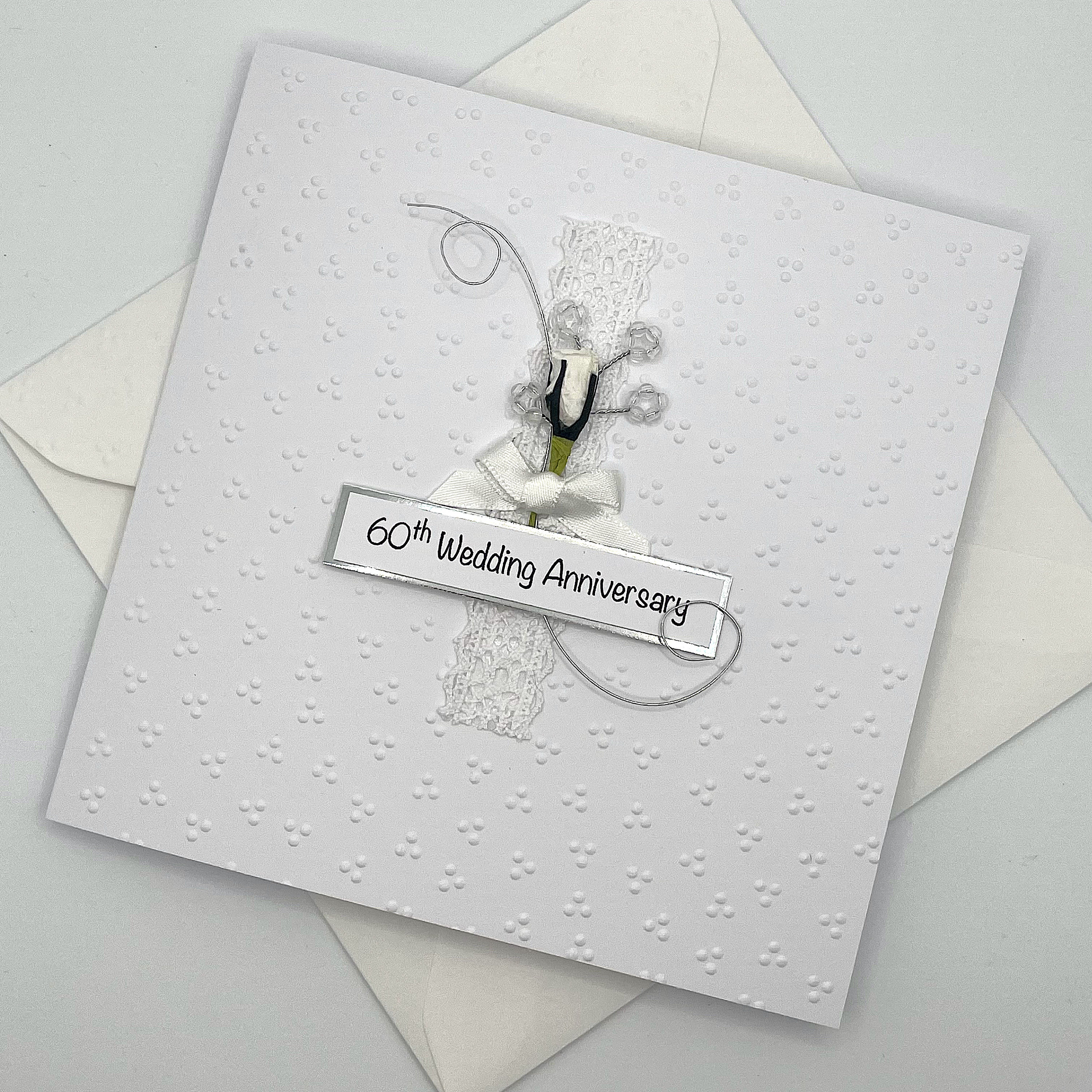 Personalised 60th Wedding Anniversary Card With Rose. Diamond - Etsy