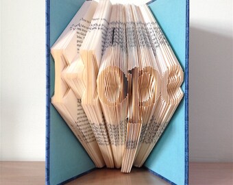 HOPE Book Folding Pattern. DIY gift for book art. Template with step by step instructions. Very easy, no measuring required. Printables