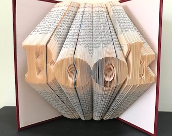 BOOK Book Folding Pattern. DIY gift for book art. Template with step by step instructions. Very easy, no measuring required. Printables